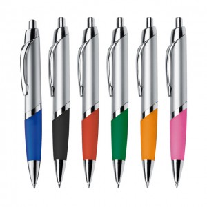 Ball pen with metal clip and big refill